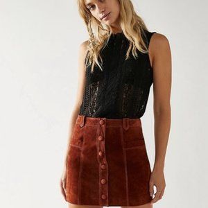 GENUINE SUEDE New w/ Tags FREE PEOPLE x Blank NYC SUN VALLEY SKIRT Size 31 US 12